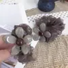 Goma para el pelo estilo coreano color café con flores para mujer, moderna y versátil, nuevo estilo 2026, para coletas, accesorio para el cabello con textura de alta gama para mujer