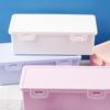 Caja de almacenamiento de papelería con hebilla de color Morandi simple, caja de hebilla de almacenamiento de gran capacidad para marcadores, bolígrafos de boceto, pinceles
