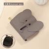 Portatarjetas de organza de cuero genuino japonés ins personalidad creativa billetera con cremallera de elefante pequeño portatarjetas de identificación multicard de color sólido
