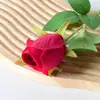 Guau Terciopelo Simulado Personalizado Rosa Individual Decoración de Pared de Flores Casera Boda Día de San Valentín Pared de Flores en Cascada Roja Mano