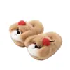 Sapatos de Algodão Infantis Inverno Meninas Novo Desenho Animado Cachorro Casa Quente Com Veludo Grosso Solado Grosso Chinelos de Algodão Pai e Filho Transfronteiriço