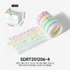 Fita Washi Bobo Gummy Series Embalada com Caixa 5 Rolos para Journaling DIY, Materiais de Diário, Adesivos Decorativos para Colagem