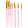 Set de Pinceles para Pintura al Óleo de 10 Piezas Transfronterizo Mango Largo Pincel para Pintura Artística Acuarela Gouache Venta Directa de Fábrica