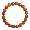 Pulsera de Sándalo Verde Antiguo Natural, Cuentas de Transferencia de Ágata Roja Genuina, Pulsera de Cristal para Mujer, Juguete de Madera para Hombre, Regalo para Novio y Novia