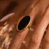 Rueda de la fortuna Anillo de apertura ovalado francés Luz de lujo Goteo Fundición de industria pesada Acero inoxidable Color de retención Chapado en oro PVD
