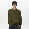 NASA SOBRE Suéter con Botones de Cuello Henry para Hombre, Estilo Old Money Otoño e Invierno Suéter Casual de Lana de Oveja, Tejido Cálido