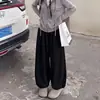 Calças jogger estilo coreano casuais tipo lanterna para mulheres, nova coleção de outono, cintura alta, macias e confortáveis, ideais para baixinhas, bloomers casuais cropped