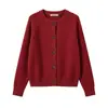 Cárdigan de Punto de Cuello Redondo de Alta Gama para Mujer Otoño Invierno 2026 Nuevo Conjunto Estilo Coreano Chaqueta Suéter Top para Mujer A14763