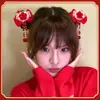 Horquilla Roja Antigua para Niñas, Pasador Chino de Lazo para Niñas, Pasador de Año Nuevo, Accesorio para el Cabello Súper de Hada con Borla Hanfu
