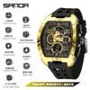Reloj Deportivo Sanda de Doble Pantalla para Estudiantes de Secundaria, Montañismo al Aire Libre, Hora Mundial, Resistente al Agua, Cuenta Atrás, Versátil, Elegante Reloj Electrónico