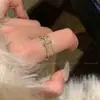 Anel Letra H Esmalte Gota de Óleo Zircônia Alto Padrão Aberto Ins Nicho Francês Popular Anel Dedo Indicador para Mulheres