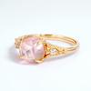 Anillo de lujo con flor de hibisco, cristal rosa natural, chapado en plata S925, con diseño de chica japonesa Mori, joyería de color para estudiantes.