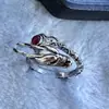 Anillo para Hombres Mayores Apertura Ajustable Estilo de Corte para Mujeres Diseño Retro de Nicho Marca de Moda Anillo de Estilo Frío Dedo Índice