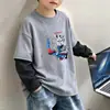 Roupa Íntima Masculina de Lã Patchwork Estilosa Outono Inverno 2026 Nova Média Grande Infantil Quente Gola Redonda Top Tendência