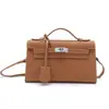 Nuevo Bolso de Hombro EPSOM de Piel de Vaca con Estampado de Palma Bolso Pequeño Tipo Kelly Bolso Cruzado de Cuero Genuino para Mujer