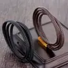 Joias da moda quente transfronteiriças pulseira trançada de corda de couro multicamadas masculina pulseira de corda de couro pulseira com fecho de sucção magnética