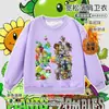 Plantas vs. Ropa Periférica de Zombies Caricatura Pistaplantas Sudadera Infantil Sudadera de Manga Larga Otoño/Invierno Top para Niños