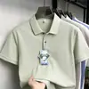 Camisa Polo Personalizada de Manga Corta con Logo Imprimible para Hombre, Algodón Puro, Nuevo Estilo de Verano, Casual de Negocios, Camiseta Holgada y Transpirable para Hombre