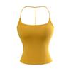 Top Esportivo de Verão de Alcinha para Menina Quente com Bojos para Evitar Exposição Regata Feminina Simples e Versátil para Usar por Cima Sem Mangas