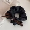 Lazo de Punto con Cinta Otoño e Invierno para el Cabello para Mujer, Goma de Pelo de Alta Gama, Estilo Coreano, Goma de Pelo de Cintura Pequeña