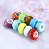 Suministro Transfronterizo de Cuentas Cerámicas Planas de Colores con Agujero Grande, Accesorios para Ropa, Cuentas Espaciadoras, Accesorios para Joyería DIY de Pulseras, Accesorios con Cuentas