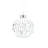Bola de Plástico Transparente de 8 cm Bola de Navidad Rayada Polvo Pegajoso Perla Blanca Bola Colgante Decoración de Árbol de Navidad Escena