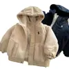 Chaqueta Acolchada Infantil 2026 Invierno Niños y Niñas Parche de Lana de Cordero Algodón con Capucha Chaqueta Gruesa de Piel para Bebé
