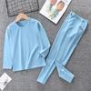 Conjunto de Roupas e Calças de Algodão com Lycra para Outono para Meninos e Meninas, Pijama, Conjunto de Roupa Íntima, Roupa de Casa para Bebê, Algodão Puro com Lycra, Tecido Escovado Infantil