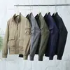 ¡Estilo Retro de Ropa de Trabajo! ¡Clásico Americano! Chaqueta de aviador casual de ajuste holgado para exteriores con múltiples bolsillos 9221