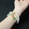 Pulsera Bodhi Jade Blanco Bodhi Moda Múltiples Círculos Cuentas de Buda Garra de Gato Quemada Carbón Pulsera de Cuenta de Aventurina Fábrica Venta al por Mayor