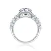 Anillo de moissanita 925 de plata de ley europea y americana que no se decolora para mujer, lujo ligero, el más vendido en Amazon, anillo de alta gama para mujer