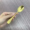 Acero Inoxidable Dorado Diamante Cuchara de Café Cuchara para Remover Hogar Restaurante Cuchara para Pastel Cuchara para Miel Cuchara Dorada Cuchara