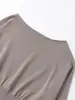 Exportación Transfronteriza Otoño e Invierno 2025 Nuevo Estilo Cuello de una Sola Línea Manga Larga Holgado y Versátil Color Sólido Suéter de Punto Pulóver para Mujer