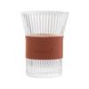 Taza de Café/Té con Oreja Colgante para el Hogar con Rayas Verticales y Diseño de Cintura de Órgano Taza de Leche para Desayuno Japonés con Tapa de Vidrio