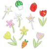 Nuevo Lindo Mini Pegatina de Tela Bordada de Verduras Pequeña Flor Bolsa Zapatos y Ropa Pegatina Decorativa Autoadhesiva Doble Uso para Planchar
