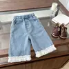 Jeans de Mezclilla con Adorno de Encaje para Bebé Niña 2026 Nuevo Estilo Pantalones Largos Suaves y Cómodos para Niños Estilo Coreano Dulces y Frescos de Pierna Recta
