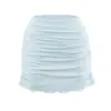 Ropa de mujer transfronteriza al por mayor 2026 verano nuevo estilo europeo y americano moda ajustada encaje patchwork plisado bodycon falda