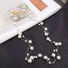 NK-31 Cadena larga de perla blanca para suéter, collar doble de celebridades de Internet, cadena apilable japonesa y coreana, joyería de fábrica