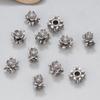 Accesorios de florero cuadrado de plata de ley 925, estilo retro, con flores antiguas, hecho a mano, con cuentas, joyería al por mayor