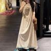 Stock Listo [Jin Gui] Estilo Chino Nuevo Conjunto para Niña Vestido de Terciopelo Bronceado Chinoiserie Conjunto de Otoño e Invierno