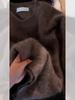 Suéter de punto redondo de mohair suave y ceroso color marrón Maillard para mujer, prenda exterior de otoño e invierno, top de punto grueso de leche Fufu