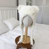 Outono e inverno quente proteção de orelha cordão chapéu de pelúcia fofo feminino fofo orelha com cadarço chapéu Lei Feng chapéu de urso glutinoso macio