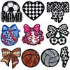 Nuevo Set de Parches Deportivos de Tela Bordada con Lentejuelas, Parche de Tablero de Ajedrez Corazón Mama Lazo
