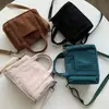 Bolso Bandolera Retro de Pana Japonés y Coreano, Estilo Artístico y Sencillo, Bolso de Hombro para Estudiante, Bolso de Mano Boston Forma de Almohada