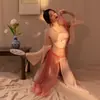 Lencería con Tendencia Nacional, Estilo Antiguo, Fajín Clásico, Transparente, Deseo Puro, Sedoso, Sexy, Retro, Fácil de Quitar, Talla Grande Conjunto Qqny