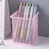 2026 Nuevo Estilo Estilo Ins Portalápices de Malla de Hierro Estudiante Oficina Escritorio Cuadrado Redondo Caja de Almacenamiento Multifuncional