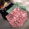 Calcinhas finas de renda femininas para o verão, cintura média, seda gelo, sem costura, respiráveis, leves, confortáveis, sexy, plus size