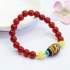 Guan Yu Dios de la Riqueza Pulsera de Ágata Roja con Cuentas Dzi Pulsera de Calcedonia Fábrica de Joyería Transmisión en Vivo Dropshipping S2040404