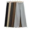 Pantalones de Chándal de Tiro Bajo Largos para Mujer 2024 Primavera y Verano Nuevo Estilo Holgados Casual Versátiles Aspecto Adelgazante Pierna Ancha con Cordón Doble Uso Pantalones de Pierna Ancha