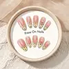 Bestseller Transfronteiriço Francês Gradiente Nude Unhas Portáteis Feitas à Mão Flores 3D Bolinhas Olho de Gato Estilo Menina Apimentada Dicas de Nail Art